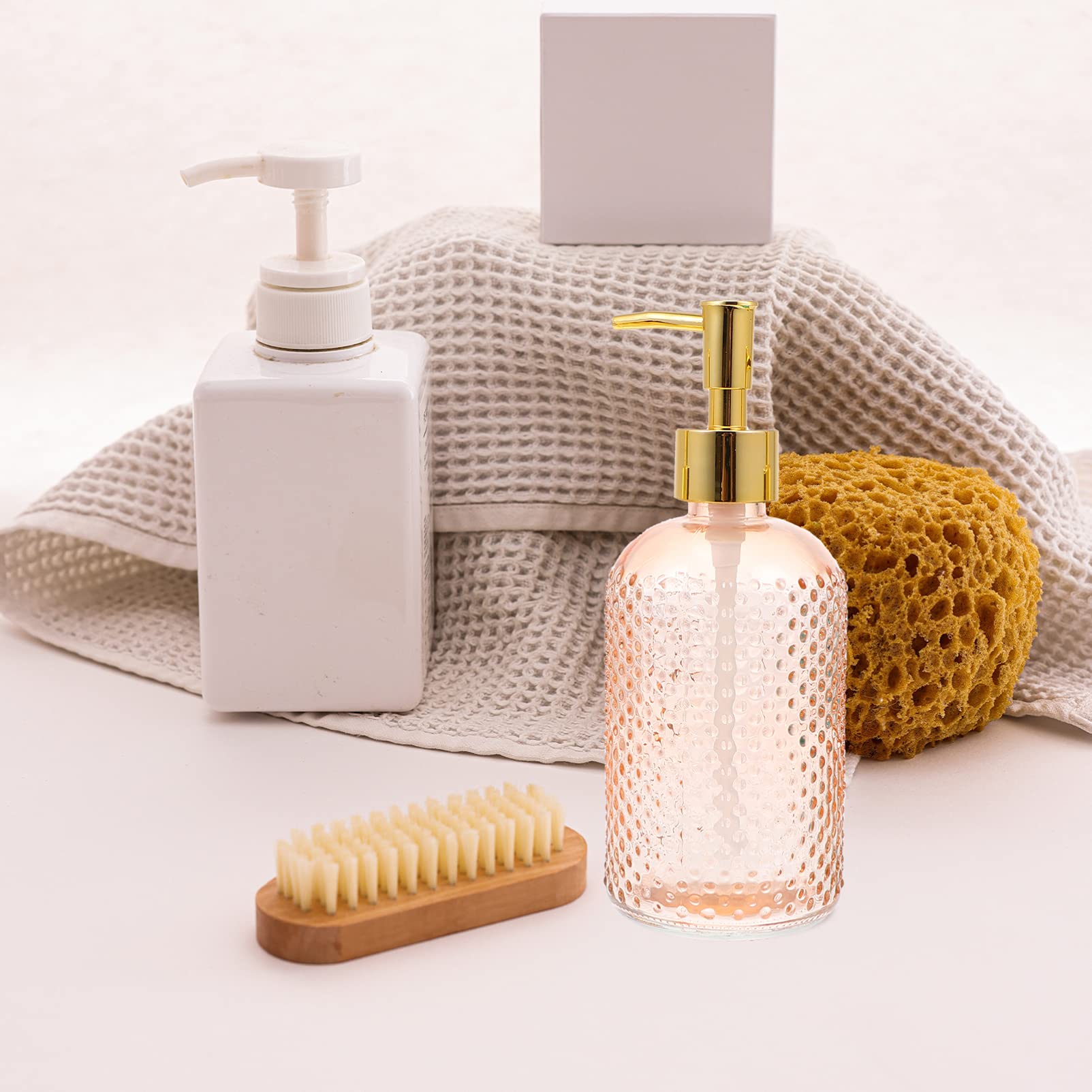 Amazon｜Frcolor ポンプボトル シャンプーボトル 330ml 400ml ガラス製